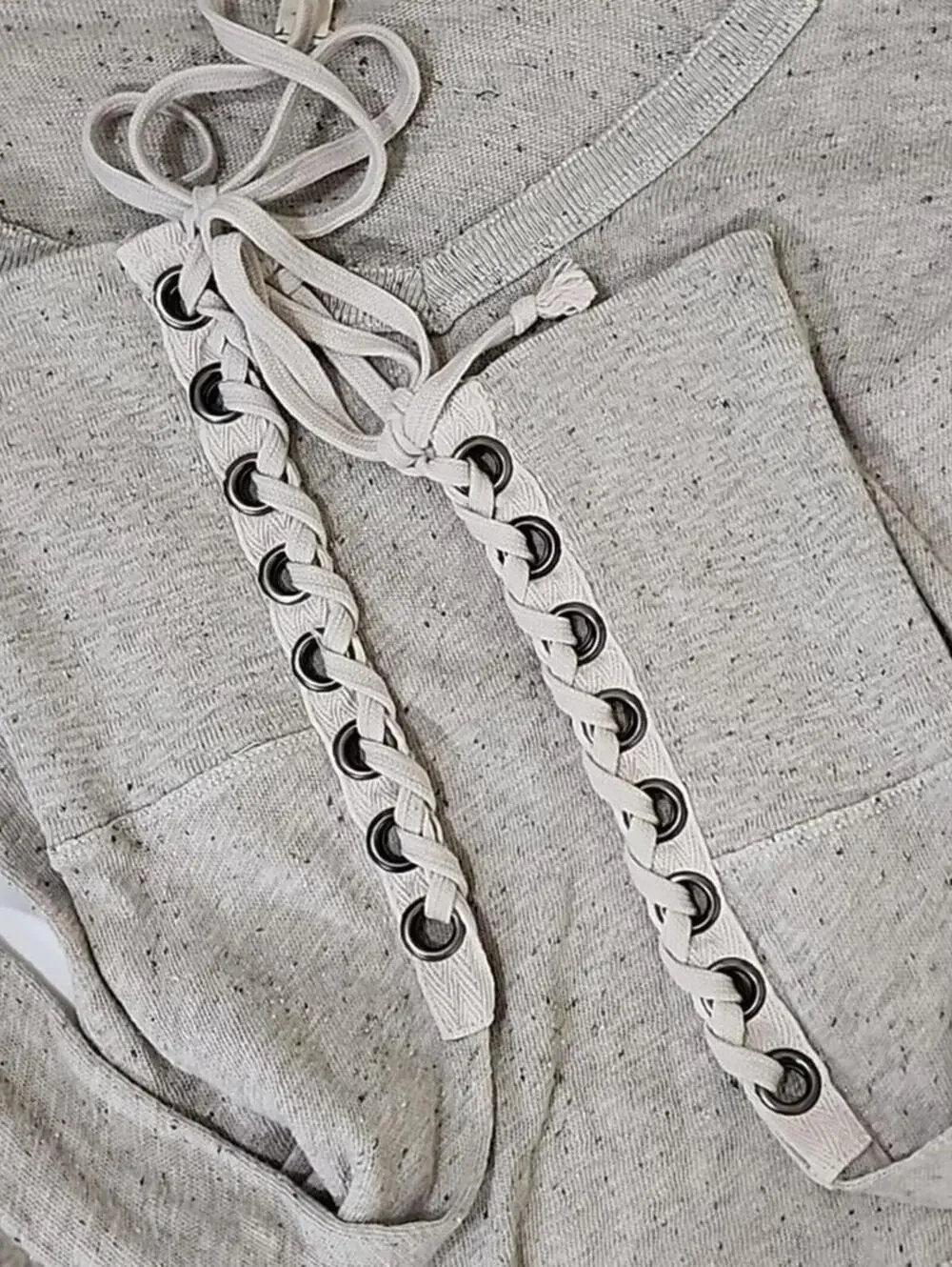 Free People Lace Up Cuff Cropped Henley